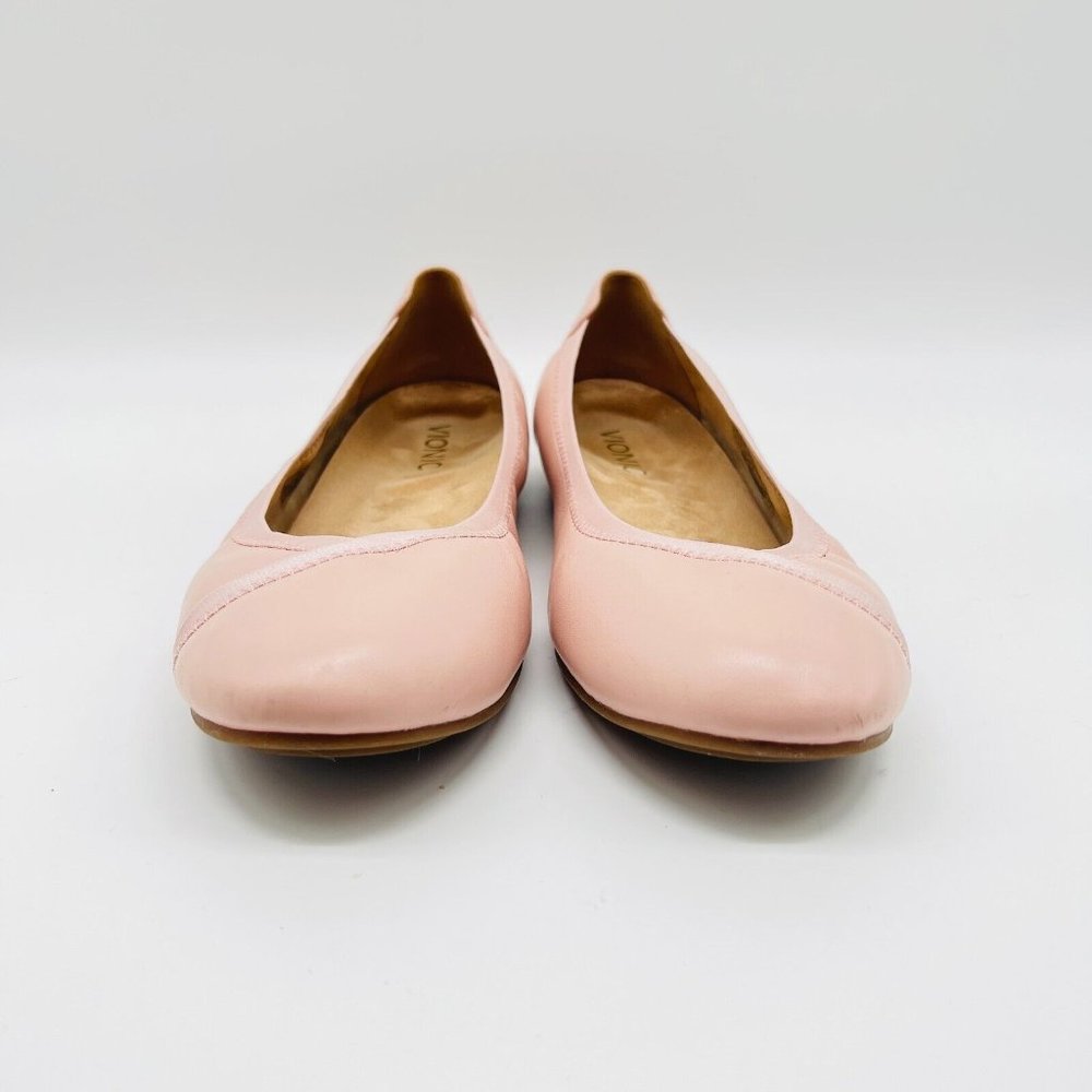 Vionic Ballet Flats Womens 8 Pink Caroll Leather Slip On Comfort Shoes - Picture 3 of 14